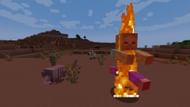 Even armadillos on leads attached to fences will avoid rolling up (Image via Mojang)